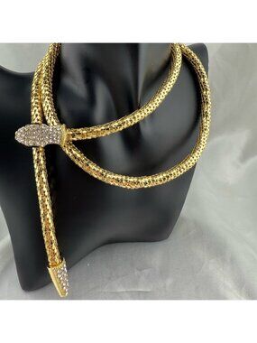 Serpent wrap multi serpentine  snake diamond gold Women's Necklace
